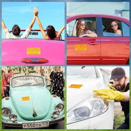 500 Pcs Car Dealership Supplies This Vehicle Not for Sale Stickers Car Dealer Yellow and Red Lettering Decal Adhesive Compliance Sticker for Vehicle Window, 6 x 3 Inches