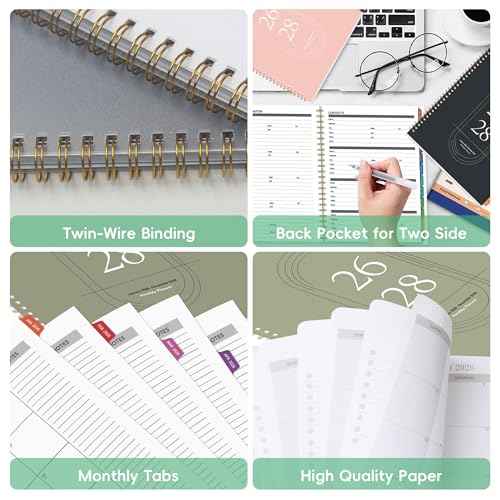 2026-2028 Monthly Planner Calendar - 3 Year Planner 2026-2028, Jan 2026?Dec 2028, 8.5" x 11", 36 Monthly Calendar with Colorful Tabs, Inner Pockets for Home, School or Office Use