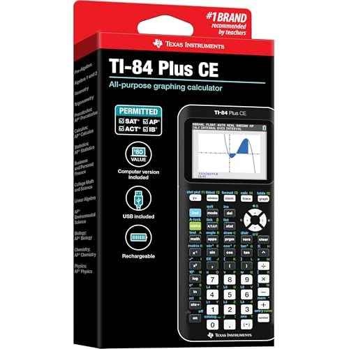 Texas Instruments TI-84 Plus CE Color Graphing Calculator, Black