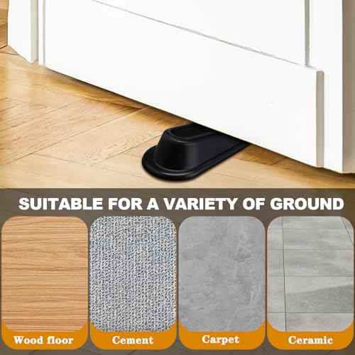 Frienda 48 Pcs Door Stoppers Heavy Duty Door Stop Wedge Rubber Door Stoppers for Door Bottom Carpet Tile Concrete Wooden Floor