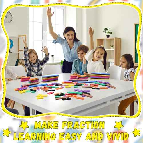 24 Sets Fraction Tiles Set for Math Classroom Fractions Manipulatives Math Learning Manipulatives for Home School Supplies