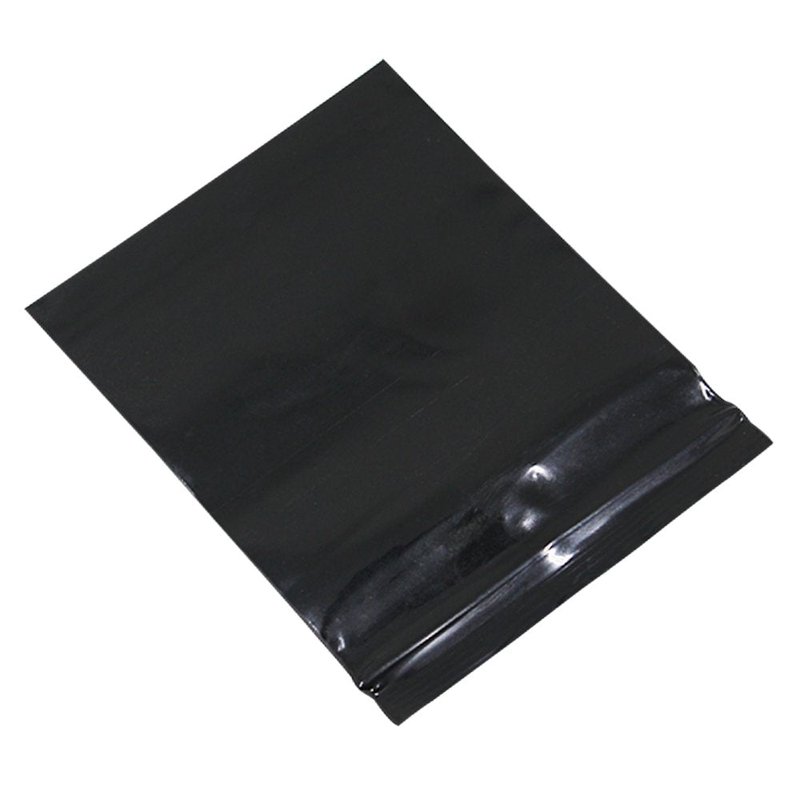 PABCK 100 Pieces Black Reclosable Zip Bags 5.1mil Thickness Poly Plastic Packaging Resealable Zipper Lock Closure Bag for Storage (3.1x4.7 inch)
