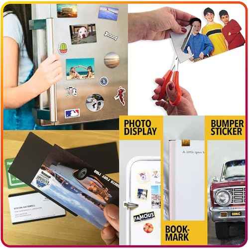 Magnetic Sheets with Adhesive Backing for Crafts, DIY. 12 Strong Craft Magnets 8.5" x 11" to Make Flexible Magnet Self Sticky Tapes, Strips, Squares, Sheet for School Classroom Board, Fridge, Photos