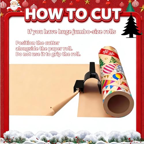 HSRBO Paper Cutter for Gift Wrap, Universal Roll Fit, 4 Blades, Easy Use