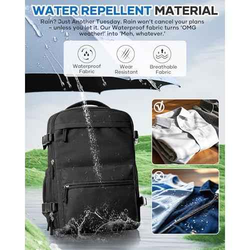 Vacuum Seal Backpack for Clothing Travel with Air Pump Waterproof Laptop Carry On Backpack Personal item Travel Essentials Compression Space Saver Bags Storage with Vacuum System Women Black