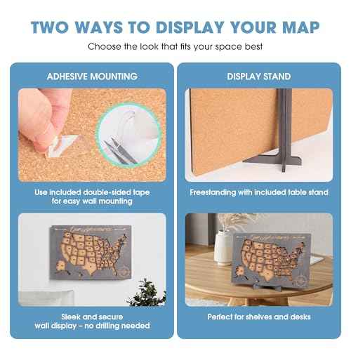 Luoyadee Cork Board USA Map Pin Board, US Map Tracker for Travel, Maps of USA for Traveling, United States Travel Maps for Couples Gift for RV Vacations, Home Classroom Wall Deocor, 12" x 8"