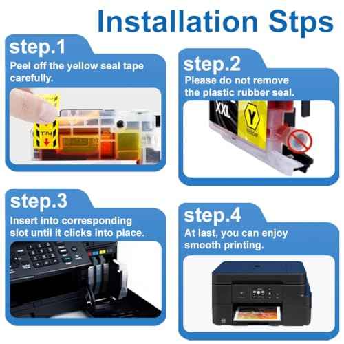 LC20EXXL Ink Cartridges Replacement for Brother LC20E LC-20E Ink Cartridges for MFC-J5920DW MFC-J775DW MFC-J775DWXL MFC-J985DW MFC-J985DWXL Printer(4-Pack, Black, Cyan, Yellow, Magenta)