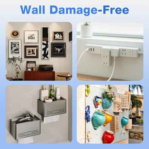 30 Pairs Heavy Duty Picture Hanging Strips - Large Adhesive Wall Hooks for Frames and Posters, Damage-Free No Nail Picture Hangers, Easy Removal, Refill Mounting Strips for Wall Decor