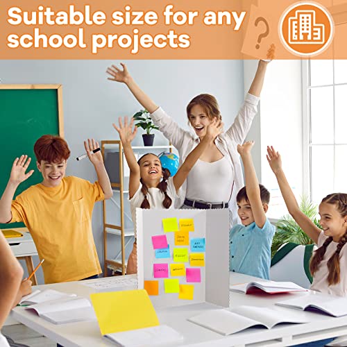Ctosree 18 Pcs Tri Fold Poster Board Bulk, Lightweight Presentation Board, Science Fair Project Display Paperboard, Single Wall(14 x 22 Inch,White)