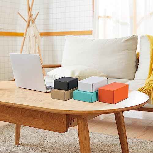 50 Pack 6x4x2 inches Small Shipping Boxes, Kraft Corrugated Cardboard Boxes for Mailing Packing, White