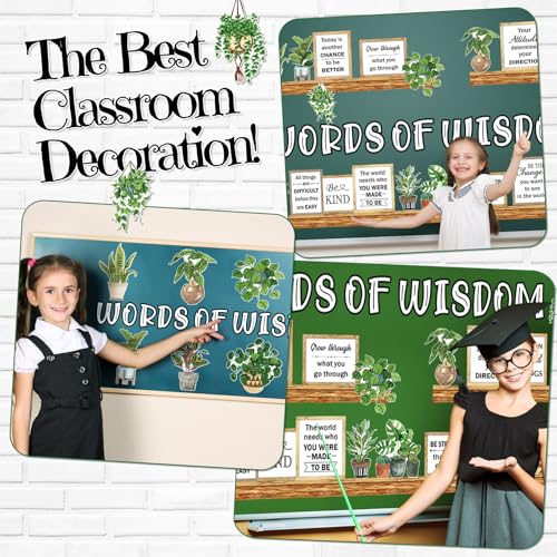 Qilery Bookshelf Bulletin Board Set Plant Motivational Classroom Decor Reading Library Bulletin Board Set Inspirational Cutout for Back to School Classroom Decoration