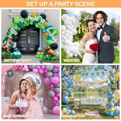 Balloon Arch Kit - 98.4ft DIY Balloon Garland Strip with 600Pcs Clear Glue Point Dots, Removable Adhesive Tape for Balloon Arch Decorations, Wedding & Craft Decor
