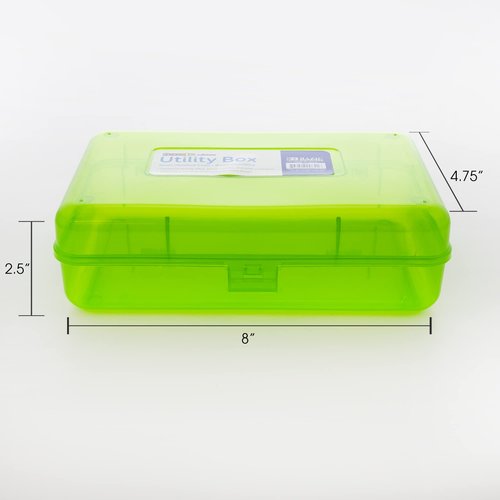BAZIC Plastic Pencil Case Utility Storage Box, Bright Color, Multi Purpose Organizer for Pens Pencils, 24-Pack