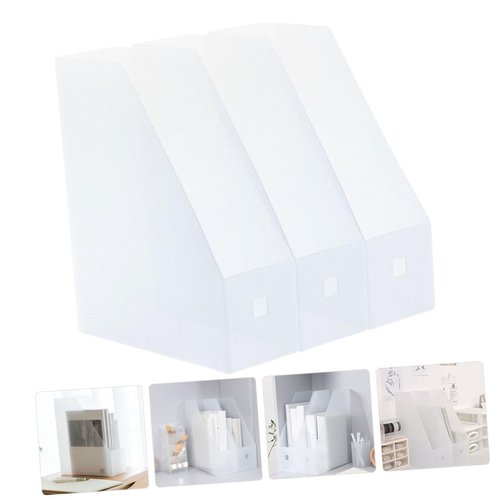 DIYEAH 3pcs Desktop File Organizer Rack Frosted Storage for Documents Books Tidy Office Study Stylish Holder for Students Professionals