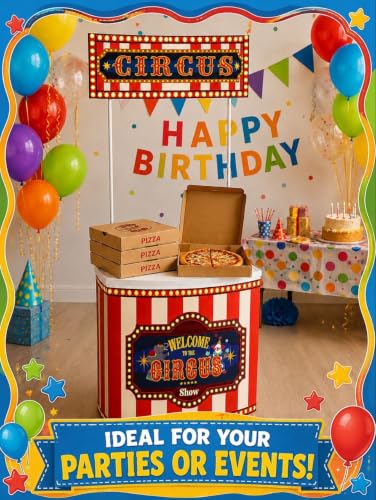 Circus Carnival Booth Stand for Parties - Plastic Display Stand with Storage