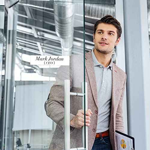 50 Sets 2 x 8 Inch Acrylic Wall Name Plate Holder Clear Plastic Sign Holder Frame with Adhesive Tape Horizontal Name Plates for Door Office Nameplate Display Trays Office Home Classroom Favors