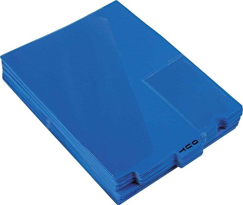 Pendaflex PFX13542 End Tab Vinyl Outguides w/Center Tab Printed Out, Letter Size, Blue, 50/Box