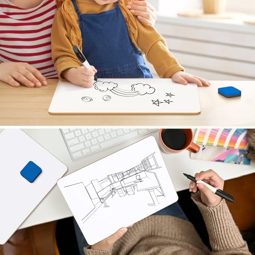 MaxGear Small White Board 24 Pack Dry Erase Boards, 9''x 12'' Mini Whiteboard Double Sided Portable Whiteboards for Students and Teachers School Supplies Lapboards Including 24 Markers and 24 Erasers