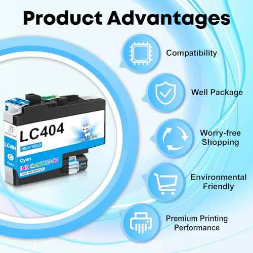 Miss Deer 8 Pack LC404 Ink Cartridges New Version Compatible Replacement Ink for Brother LC404 LC-404,Work for MFC-J1205W MFC-J1215W MFC-J1205W XL Printer