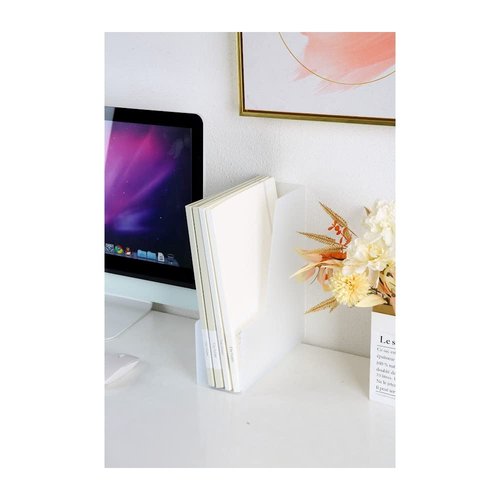 YBM HOME Vertical File Bins Organizer Open Front Design for Easy Access to Files, Documents, and Magazines, Ideal for Home Office, Work Desktops, or School, Medium, 1260-3