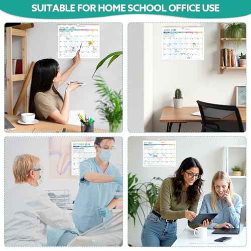 Wall Calendar 2026-2027, 18 Month Large Desk Calendar from January 2026 to June 2027 14.5" x 11.8" Monthly Calendar with Twin-Wire Binding for Home Office Planning Organisers, Colorful Blocks