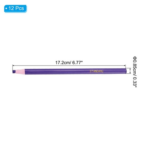 PATIKIL Peel-Off China Markers, 12 Pack Grease Wax Pencils Wood for Glass Garments Drawing Film Paper Vinyl Metal, Purple