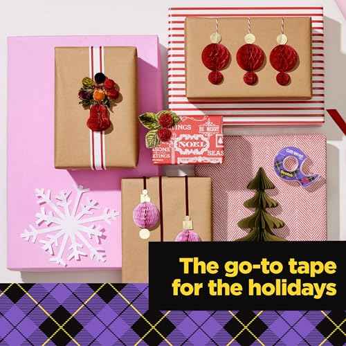 Scotch Gift Wrap Tape, Invisible, Holiday Gift Wrapping Supplies for Christmas Presents and Gift Bags, 0.75 in. x 650 in., 6 Tape Rolls with Dispensers