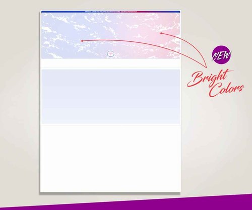 NextDayLabels - Blank Check Stock, 500 Sheets, Blue/Red Prismatic Top, 8.5 x 11 Inches, 24 lb, Laser/Ink-Jet Check Paper