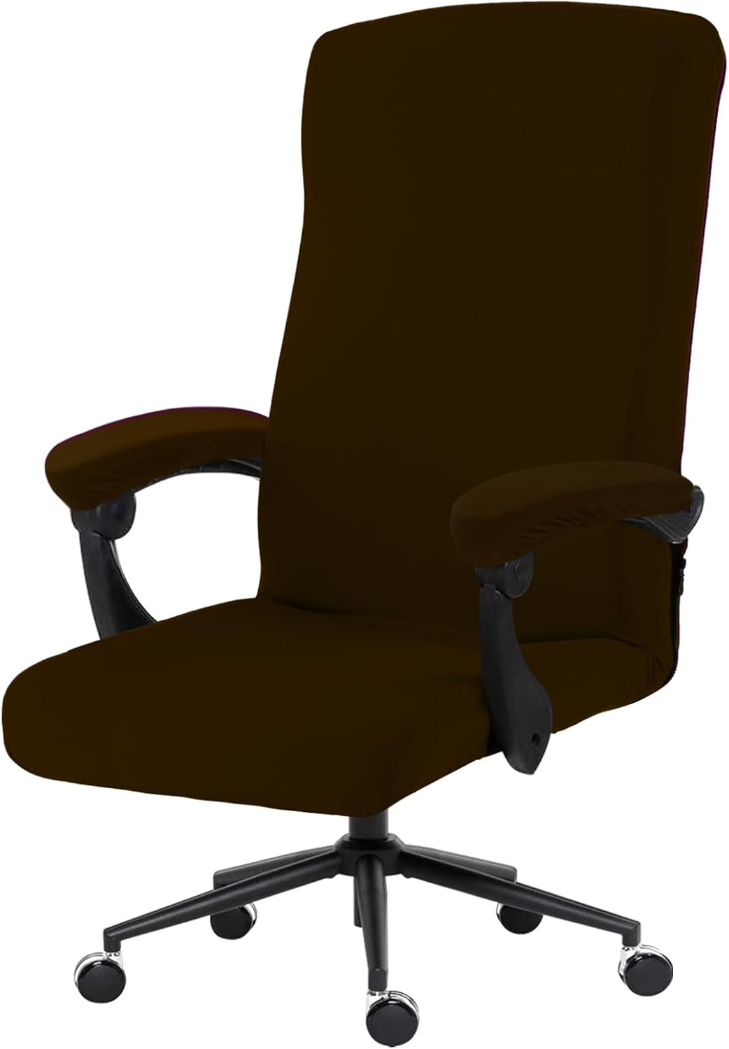 Skiennix Stretch Computer Office Chair Cover - Durable, Washable Spandex Slipcover with Armrest Covers | Brown