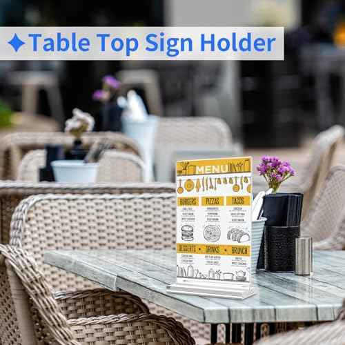 Acrylic Sign Holder 5x7£¬3 Pack Vertical Clear Display Stand£¬Double-sided Table Top Sign Holder£¬Acrylic Paper Display Stand Suitable For Office, Home, Show Fair, Restaurants, Stores, Hotels