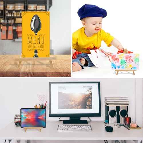 26 PCS 9 Inches Tabletop Easels,Wood Easels, Easel Stand for Painting Canvases, Art, and Crafts, Tripod, Painting Party Easel, Tabletop Easels for Painting, Portable Canvas Photo Picture Sign Holder