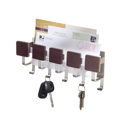 InterDesign 94271 Formbu Wall Mount Key and Mail Rack in Espresso