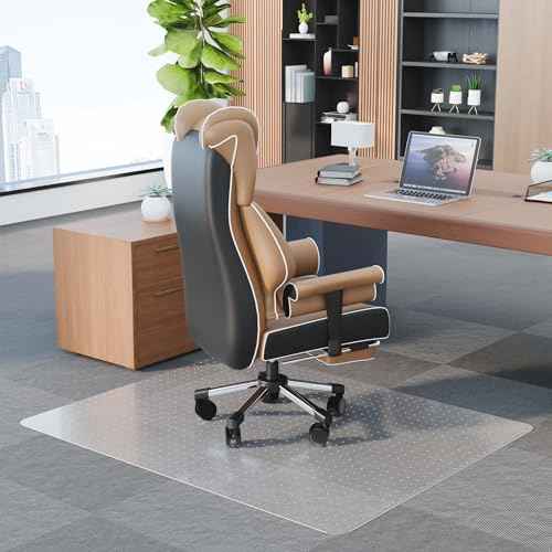 Office Chair Mat for Carpet, 30" x 48" Clear Desk Chair Mat for Low Pile Carpeted Floors- Easy Glide Plastic Floor Mat for Office Chair on Carpet