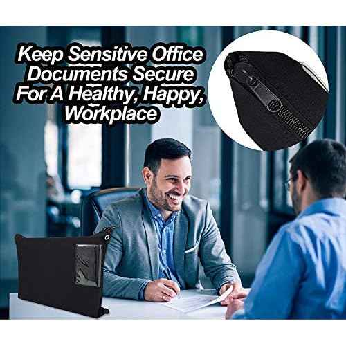Interoffice Mailer Transit Sack ? Extra Strong Zipper - Extra Large & Durable ? Black Canvas Zipper Bank Bag with ID Window (18" x 14", 1 Bag)