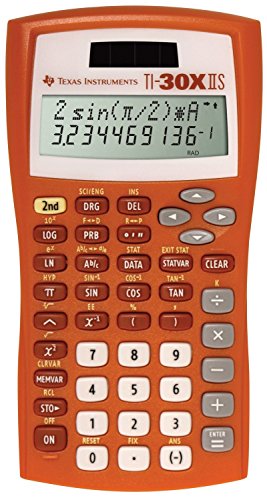 Texas Instruments TI-30XIIS Scientific Calculator - Orange, Solar & Battery Powered
