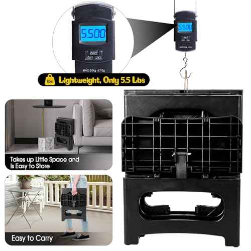 2-Step Stool Foldable, Plastic Steps Stool Folding Step Ladder Two Stepstools Collapsible Step Stools for Adults for Kitchen Home Bathroom RV, Pool Ladder Above Ground-Black