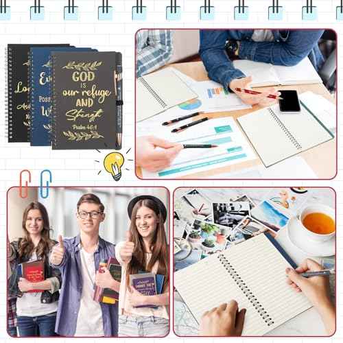 48 Pcs Operation Christmas Box Gifts, Christian Church Gift Set for Sunday School, Bible Verse A5 Spiral Notebook and Ballpoint Pen with Stylus Tip for Teacher and Student, Classroom Reward