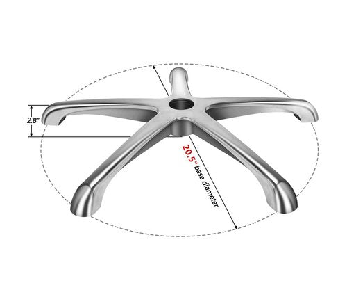 Antlu Chair Base Leg Replacement Parts to Repair Office Swivel Pneumatic Chair Bottom, Heavy Duty Aluminum Metal (20.5 inches)