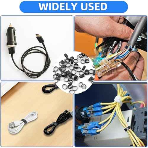 100 PCS Silicone Rubber Bands, 0.5 Inch Small Black Elastic Rubber Bands Strong Rubberbands, Heavy Duty Non-slip Silicone Band for Wire Cord Cable Management Home Office School Organization