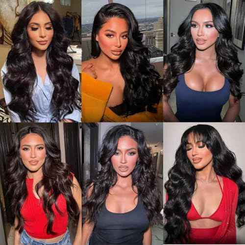 12A Body Wave Bundles Human Hair 16 Inch 100% Unprocessed Brazilian Virgin Quick Weave Human Hair Extensions Real Human Hair for Women