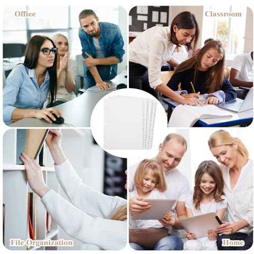 Yeaqee 1-100 Numbered Tabs Dividers for 3 Ring Binders 8.5 x 11 Inch Letter Size Numbered Dividers White Binder Index for File Notebook
