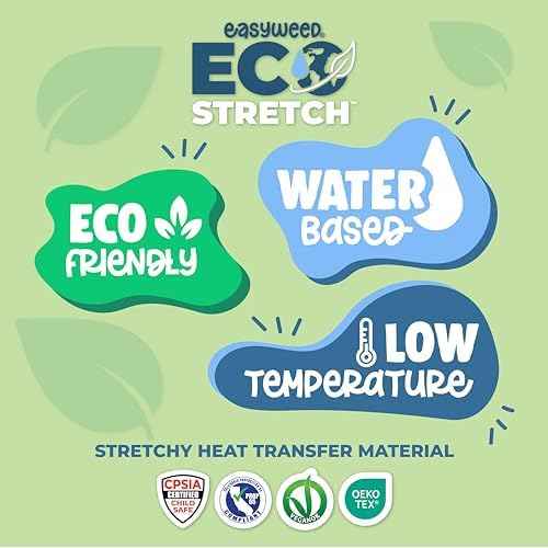 Siser EasyWeed EcoStretch Heat Transfer Vinyl, 11.8" x 5yd Roll (White) - Compatible with Siser, Cricut, Silhouette and Other Professional/Craft Cutters - CPSIA Certified