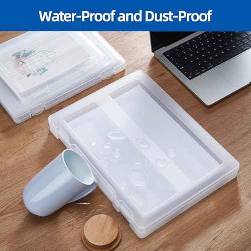 8 Packs Paper Storage Boxes, Plastic Multi-Purpose Thick Scrapbook Storage Box for Office,Craft or Art Supplies, 8.5 x 11 Plastic Portable Project Case for US letter Size and A4 paper