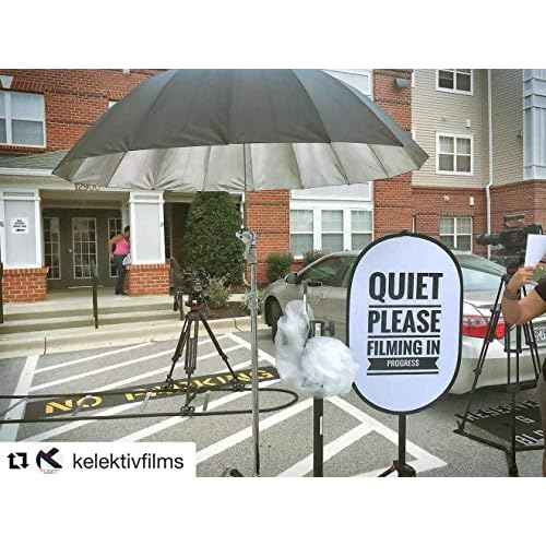 Large "Quiet Please Filming in Progress" Double-Sided Collapsible Reflective Sign - For Studio, Office, On-Location & Business Use - Ideal for Recording, Filming & Camera Crews - Large Size 24¡± x 36¡±