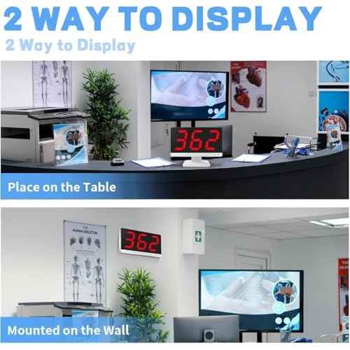 Wireless Call Bell System with 5 Call Buttons - 1000ft, Wireless Caregiver Pager Calling System with 1 Display Receiver for for Elderly at Nursing Home Office Medical Clinic Hospital Spa