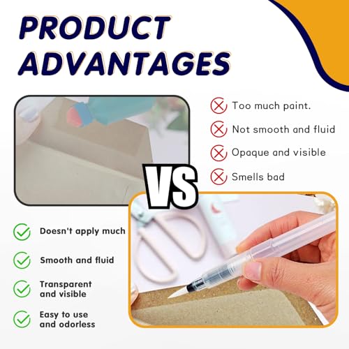 Pencil Style Envelope Sealer Moistener - Set of 8, Letter Sealer Envelope & Stamp Moisteners with Nylon Brush Head Mailing Moistener Wetter Roller for Office or Classroom Use