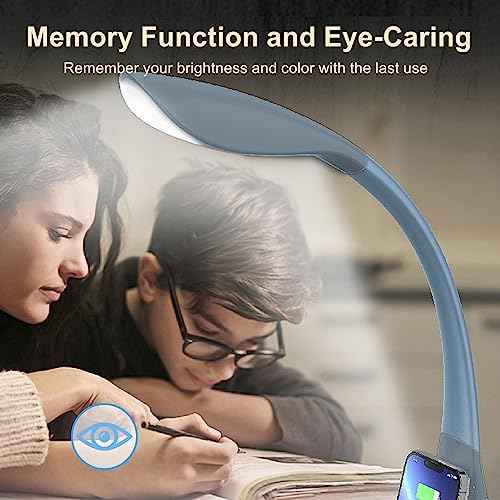 50W Ultra-Flexible LED Desk Lamp with 16 Lighting Modes/Adjustable White/Warm/RGB + Sleep Mode Qi Wireless Charging, 24/7 use No overheatin£¬for Office/Reading/Architect Lamp