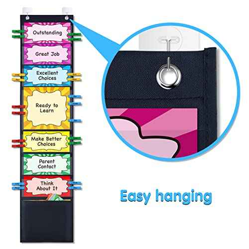 Student Behavior Clip Chart for Classroom Management Kids Reward Pocket Chart Behavior Bulletin Board Teacher Supplies for Preschool Kindergarten Daycare Homeschool
