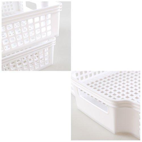 Xowine 6-Pack Stacking Plastic Paper Basket Trays, Stackable Paper Baskets for Classroom, White