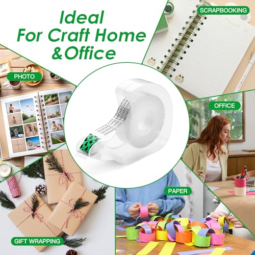 LOCKLOCK Double Sided Tape 4 Pack, Light Duty Dispenser, 1/2 x 300 Inch for Crafts & Office